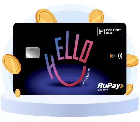 IDFC FIRST Hello Cashback Credit Card card design